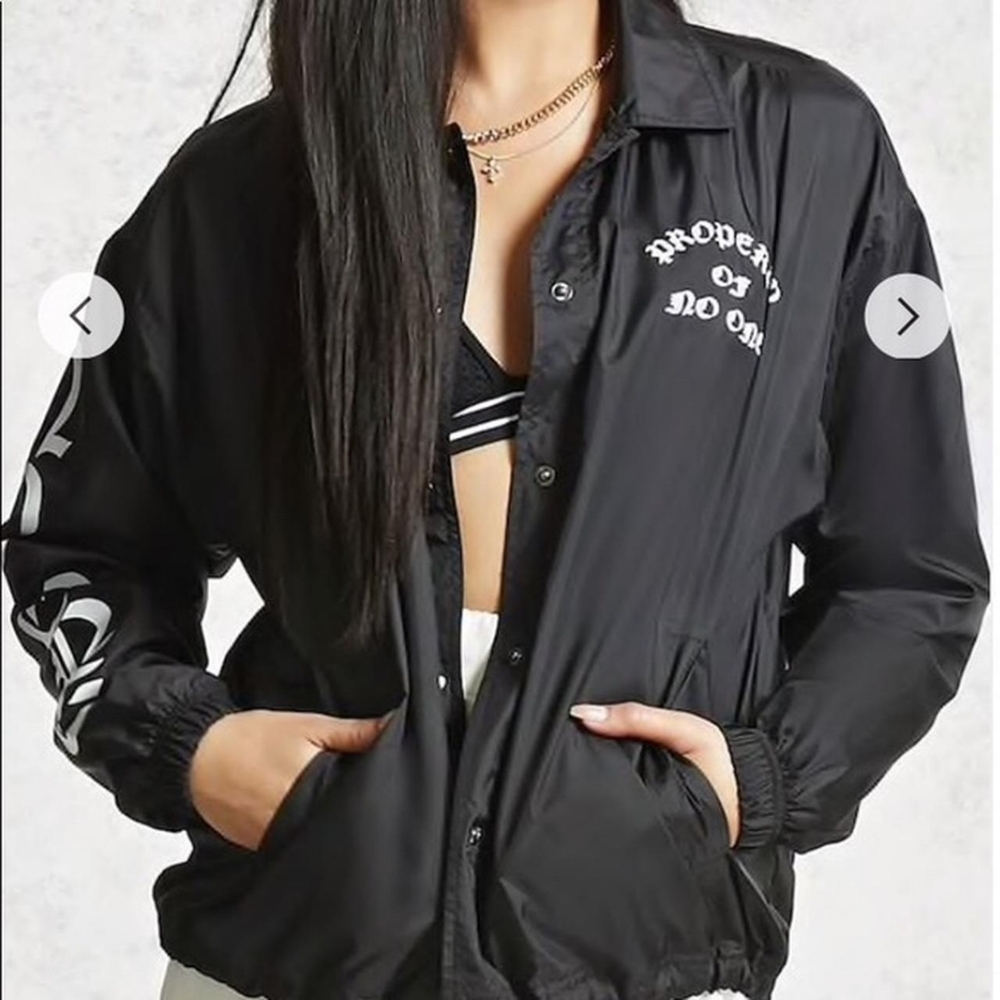 Property Of No One Black Forever 21 button down jacket